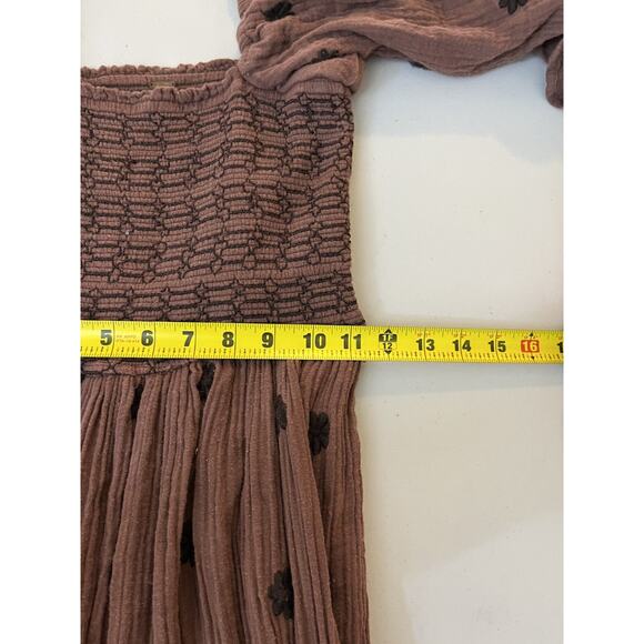 Free People Dahlia Embroidery Maxi Dress XS Gauze Boho Cottagecore Prairie Fairy - Picture 16 of 16